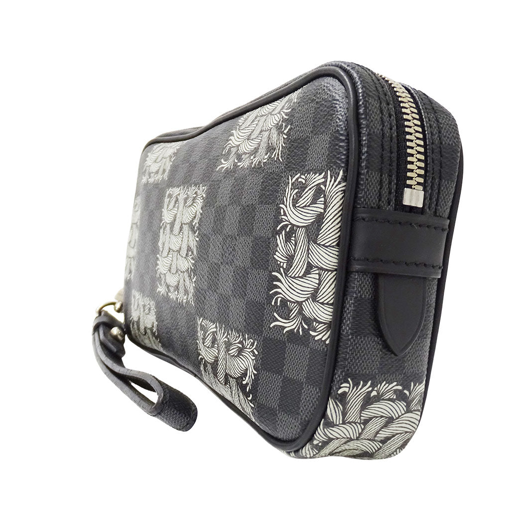 LOUIS VUITTON ルイ・ヴィトン クリストファーネメス ポシェットヴォルガ クラッチ・セカンドバッグ ブラック N61228 ダミエグラフィット メンズ 【中古】