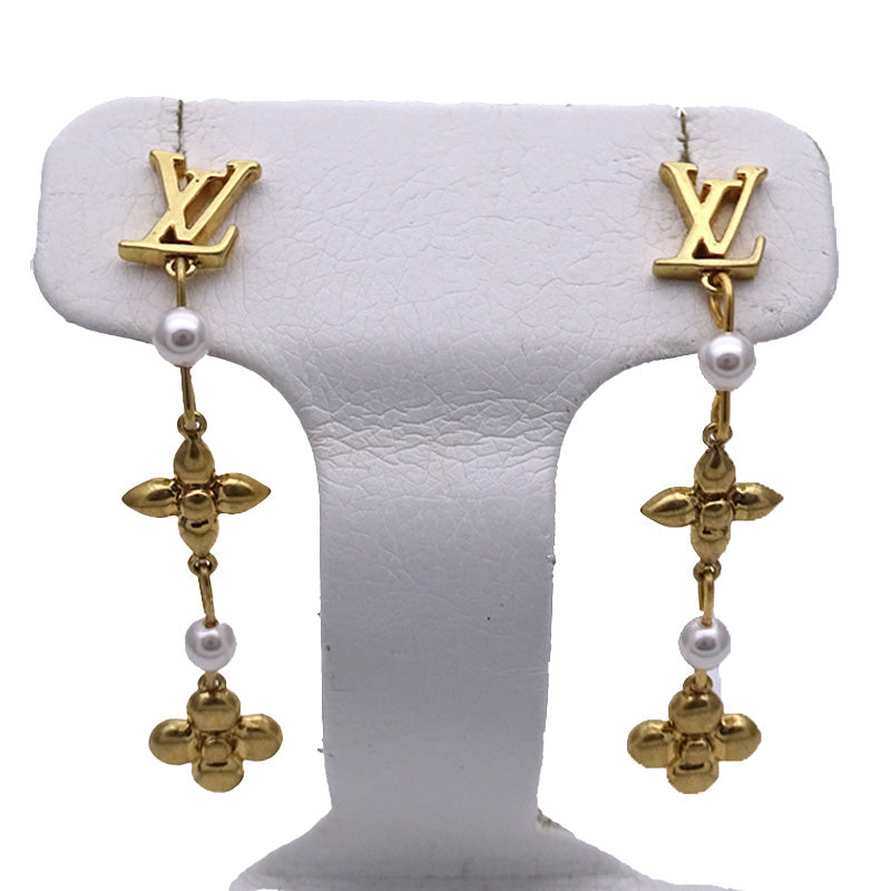 LOUIS VUITTON ルイ・ヴィトン パンダント･ルイザ ピアス メタル ゴールド レディース M01577 【中古】