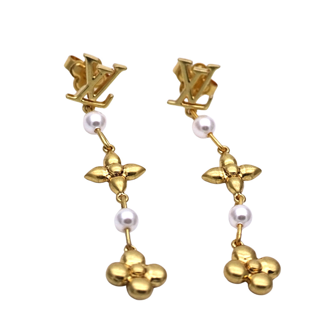 LOUIS VUITTON ルイ・ヴィトン パンダント･ルイザ ピアス メタル ゴールド レディース M01577 【中古】