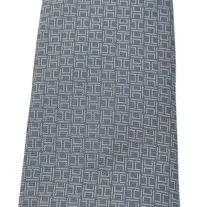 HERMES エルメス ネクタイ ブルー シルク メンズ スーツ ビジネス 【中古】