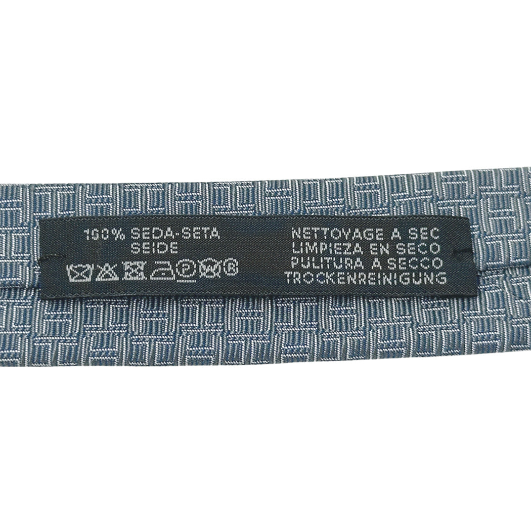 HERMES エルメス ネクタイ ブルー シルク メンズ スーツ ビジネス 【中古】