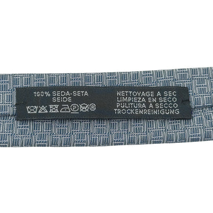 HERMES エルメス ネクタイ ブルー シルク メンズ スーツ ビジネス 【中古】