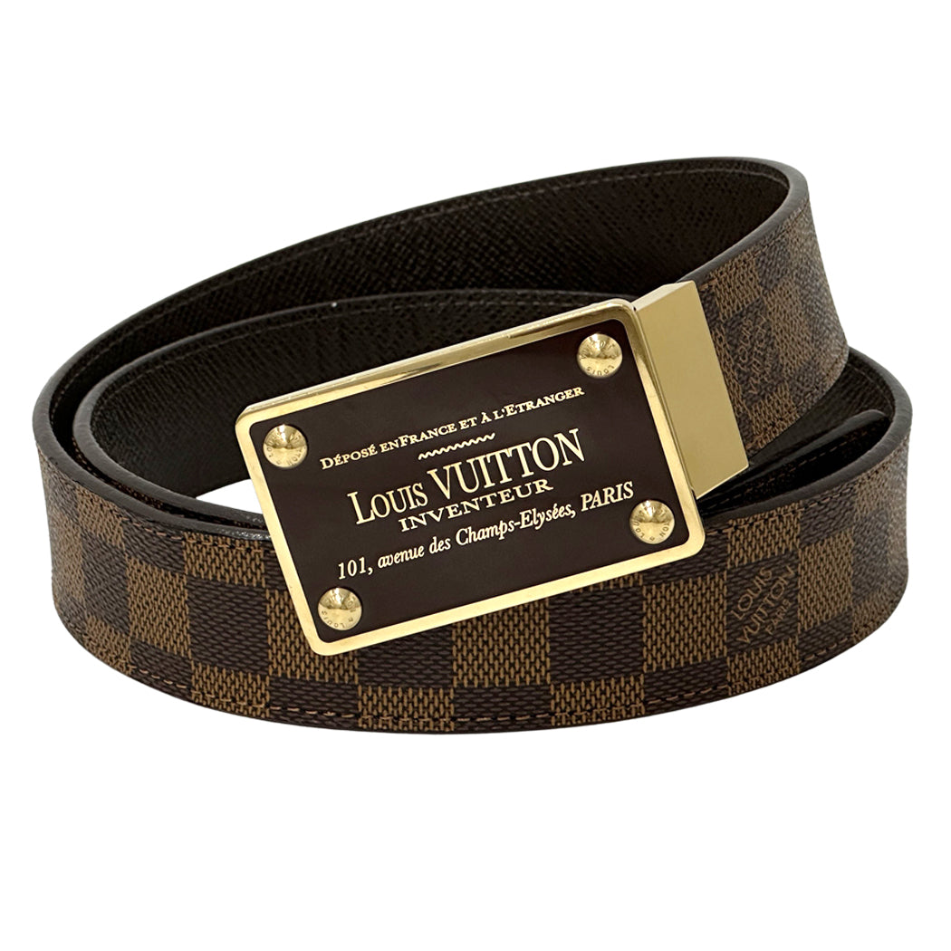 LOUIS VUITTON ルイ・ヴィトン サンチュール・アンヴァントゥール ベルト ダミエ エベヌ ブラウン M9677 メンズ 【中古】