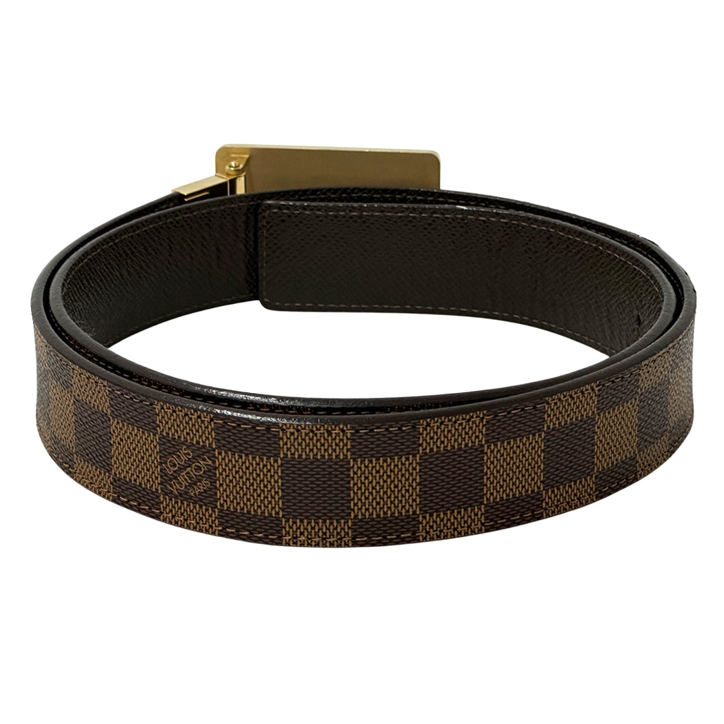 LOUIS VUITTON ルイ・ヴィトン サンチュール・アンヴァントゥール ベルト ダミエ エベヌ ブラウン M9677 メンズ 【中古】