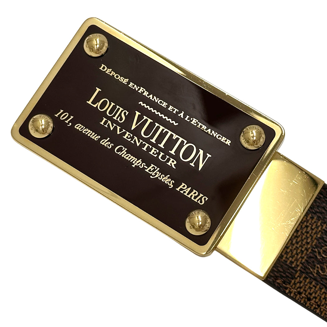 LOUIS VUITTON ルイ・ヴィトン サンチュール・アンヴァントゥール ベルト ダミエ エベヌ ブラウン M9677 メンズ 【中古】