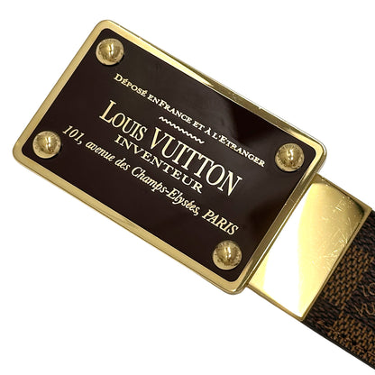 LOUIS VUITTON ルイ・ヴィトン サンチュール・アンヴァントゥール ベルト ダミエ エベヌ ブラウン M9677 メンズ 【中古】