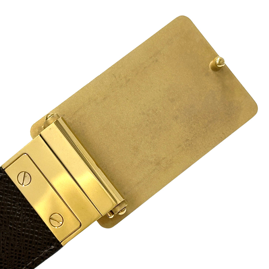 LOUIS VUITTON ルイ・ヴィトン サンチュール・アンヴァントゥール ベルト ダミエ エベヌ ブラウン M9677 メンズ 【中古】
