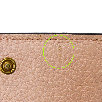 GUCCI グッチ 二つ折り財布 アニマリエ ピンク 460185 レザー レディース 【中古】