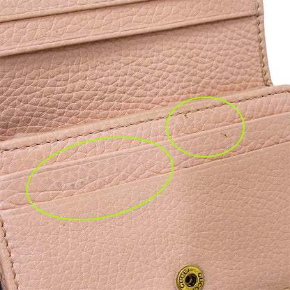 GUCCI グッチ 二つ折り財布 アニマリエ ピンク 460185 レザー レディース 【中古】
