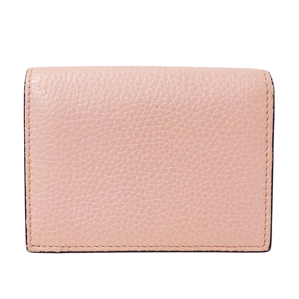 GUCCI グッチ 二つ折り財布 アニマリエ ピンク 460185 レザー レディース 【中古】