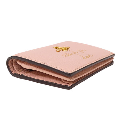 GUCCI グッチ 二つ折り財布 アニマリエ ピンク 460185 レザー レディース 【中古】