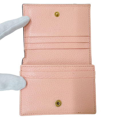 GUCCI グッチ 二つ折り財布 アニマリエ ピンク 460185 レザー レディース 【中古】