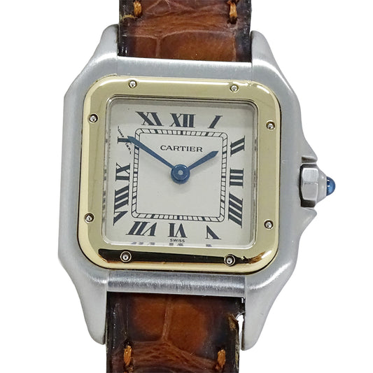 Cartier カルティエ パンテール SM W250295D レディース 腕時計 クオーツ SS レザー 磨き済み 【中古】