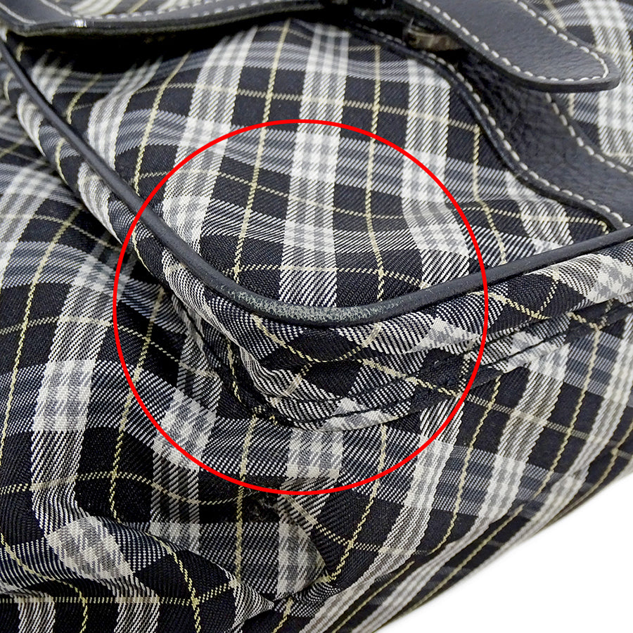 BURBERRY BLUE LABEL バーバリーブルーレーベル トートバッグ ブラック キャンバス レディース 【中古】