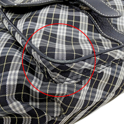 BURBERRY BLUE LABEL バーバリーブルーレーベル トートバッグ ブラック キャンバス レディース 【中古】
