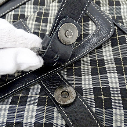 BURBERRY BLUE LABEL バーバリーブルーレーベル トートバッグ ブラック キャンバス レディース 【中古】