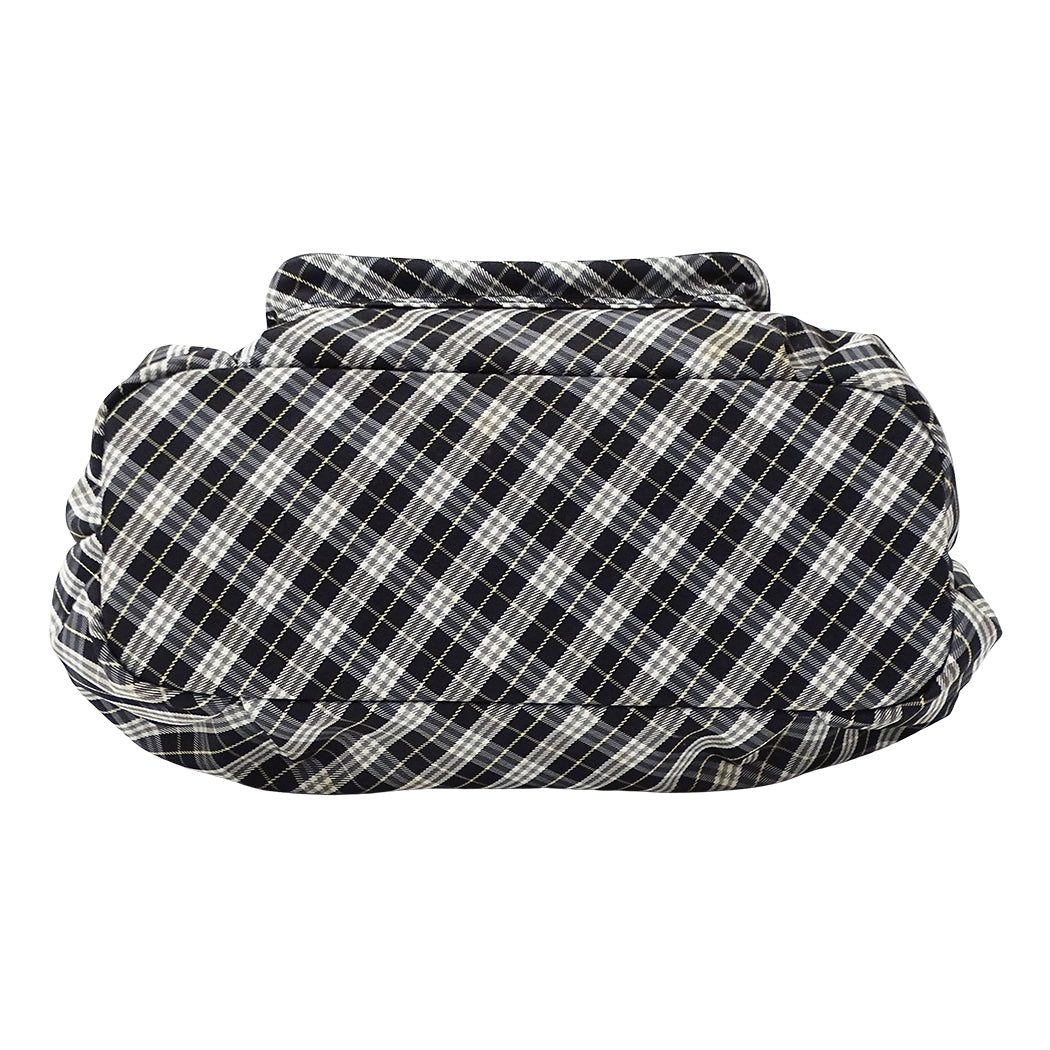 BURBERRY BLUE LABEL バーバリーブルーレーベル トートバッグ ブラック キャンバス レディース 【中古】