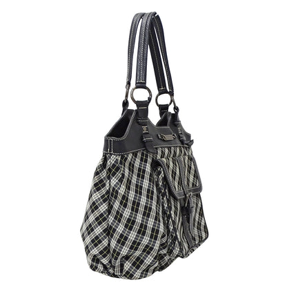 BURBERRY BLUE LABEL バーバリーブルーレーベル トートバッグ ブラック キャンバス レディース 【中古】