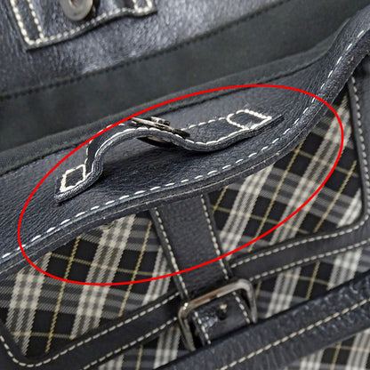 BURBERRY BLUE LABEL バーバリーブルーレーベル トートバッグ ブラック キャンバス レディース 【中古】