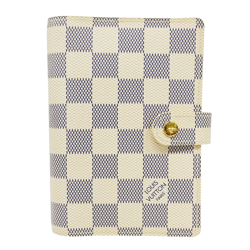 LOUIS VUITTON ルイ・ヴィトン アジェンダPM 手帳カバー ダミエ アズール アイボリー R20706 ダミエアズールキャンバス レディース メンズ 【中古】