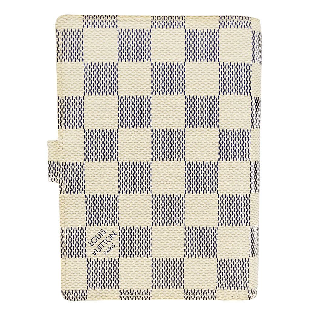 LOUIS VUITTON ルイ・ヴィトン アジェンダPM 手帳カバー ダミエ アズール アイボリー R20706 ダミエアズールキャンバス レディース メンズ 【中古】