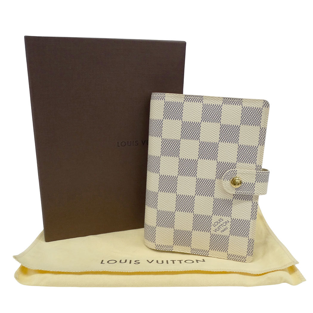 LOUIS VUITTON ルイ・ヴィトン アジェンダPM 手帳カバー ダミエ アズール アイボリー R20706 ダミエアズールキャンバス レディース メンズ 【中古】