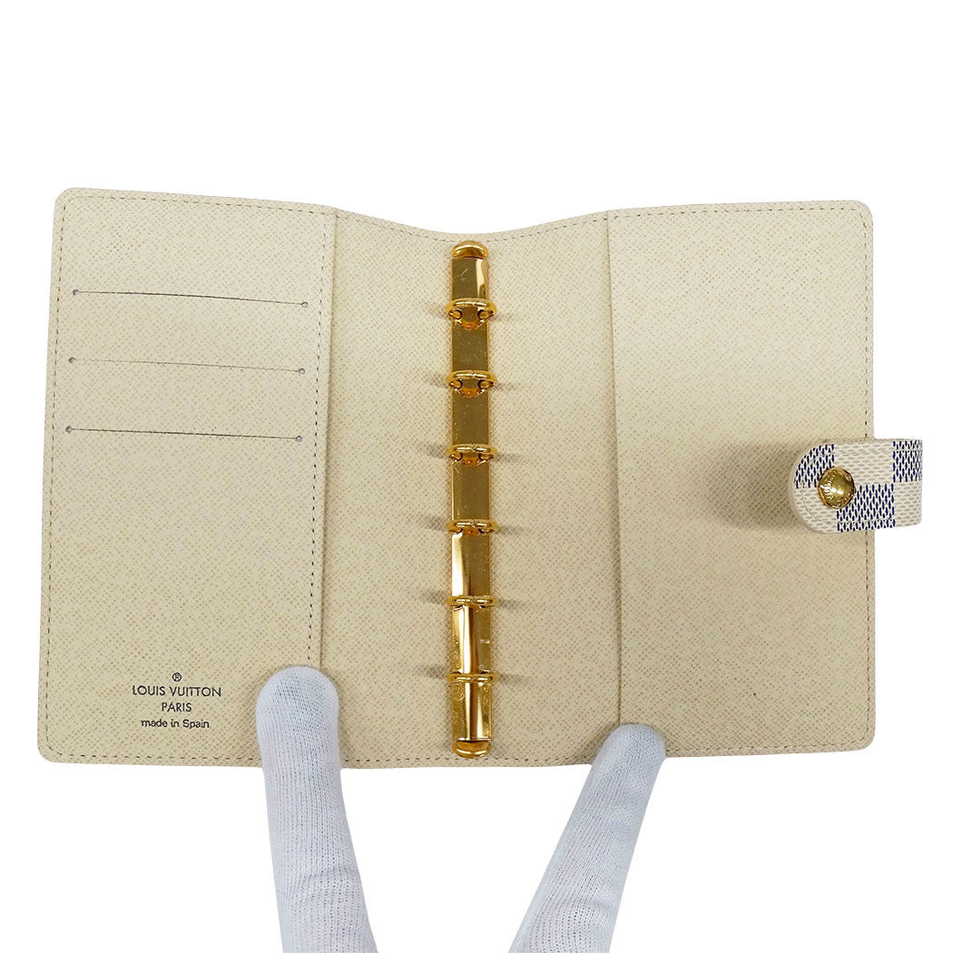 LOUIS VUITTON ルイ・ヴィトン アジェンダPM 手帳カバー ダミエ アズール アイボリー R20706 ダミエアズールキャンバス レディース メンズ 【中古】
