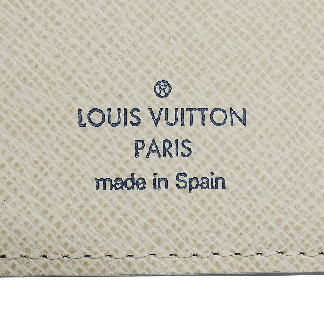 LOUIS VUITTON ルイ・ヴィトン アジェンダPM 手帳カバー ダミエ アズール アイボリー R20706 ダミエアズールキャンバス レディース メンズ 【中古】