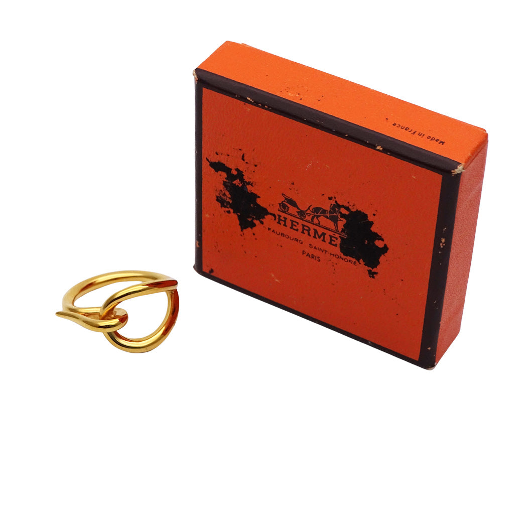 HERMES エルメス ジャンボ スカーフリング メタル ゴールド レディース 【中古】