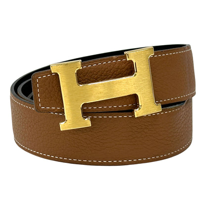 HERMES エルメス Hベルト ベルト コンスタンス ブラウン ブラック ゴールド金具 レディース メンズ 【中古】