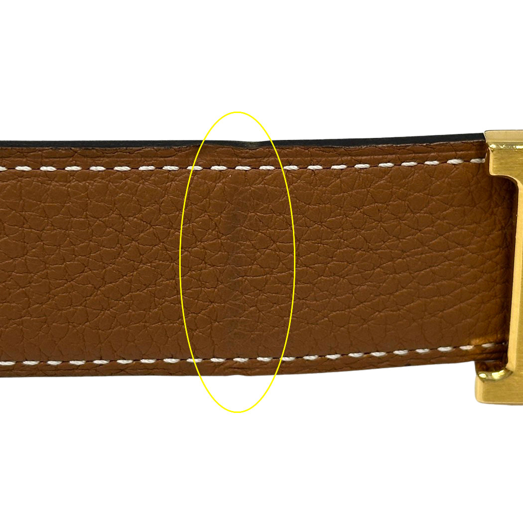 HERMES エルメス Hベルト ベルト コンスタンス ブラウン ブラック ゴールド金具 レディース メンズ 【中古】