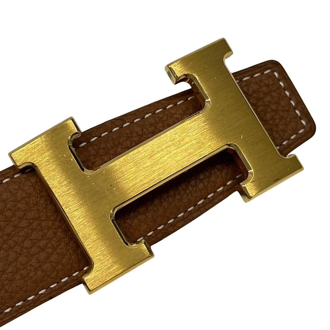 HERMES エルメス Hベルト ベルト コンスタンス ブラウン ブラック ゴールド金具 レディース メンズ 【中古】