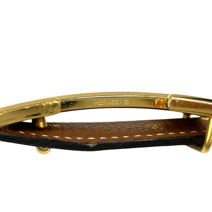HERMES エルメス Hベルト ベルト コンスタンス ブラウン ブラック ゴールド金具 レディース メンズ 【中古】