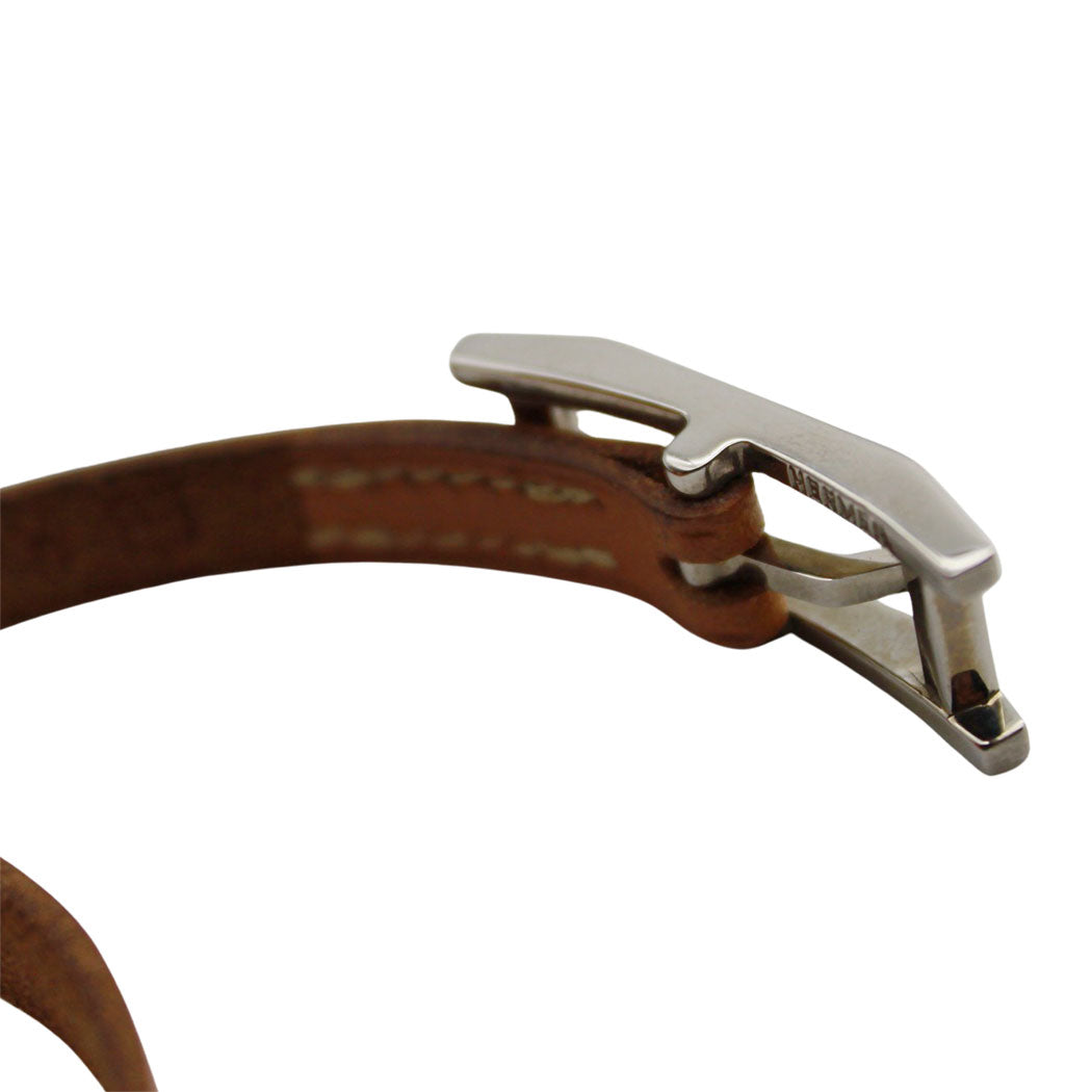 HERMES エルメス アピ3 ブレスレット レザー ブラウン シルバー金具 レディース 【中古】