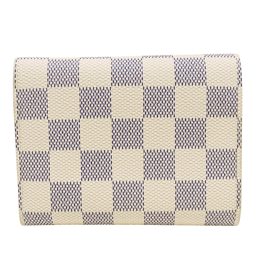 LOUIS VUITTON ルイ・ヴィトン ポルトフォイユ・ヴィクトリーヌ 三つ折り財布 ダミエ アズール アイボリー N64022 ダミエアズールキャンバス レディース 【中古】