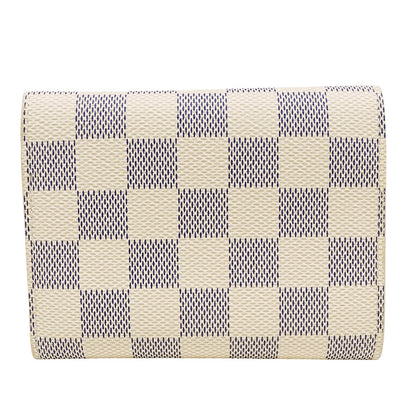 LOUIS VUITTON ルイ・ヴィトン ポルトフォイユ・ヴィクトリーヌ 三つ折り財布 ダミエ アズール アイボリー N64022 ダミエアズールキャンバス レディース 【中古】
