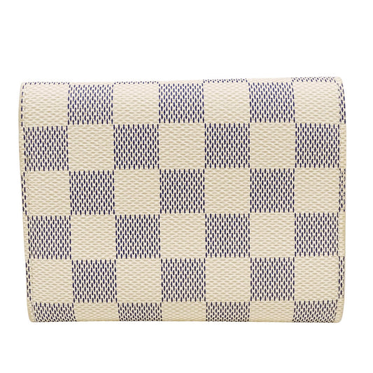 LOUIS VUITTON ルイ・ヴィトン ポルトフォイユ・ヴィクトリーヌ 三つ折り財布 ダミエ アズール アイボリー N64022 ダミエアズールキャンバス レディース 【中古】