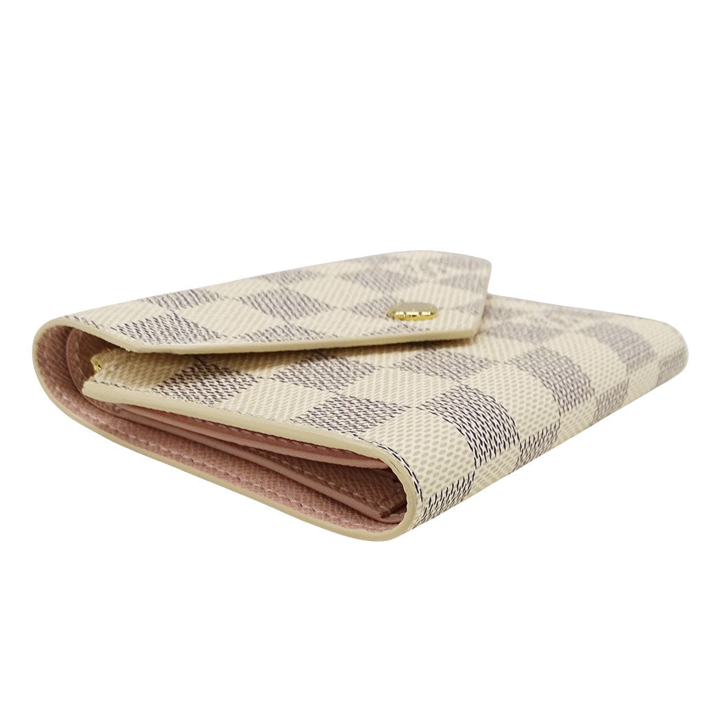 LOUIS VUITTON ルイ・ヴィトン ポルトフォイユ・ヴィクトリーヌ 三つ折り財布 ダミエ アズール アイボリー N64022 ダミエアズールキャンバス レディース 【中古】