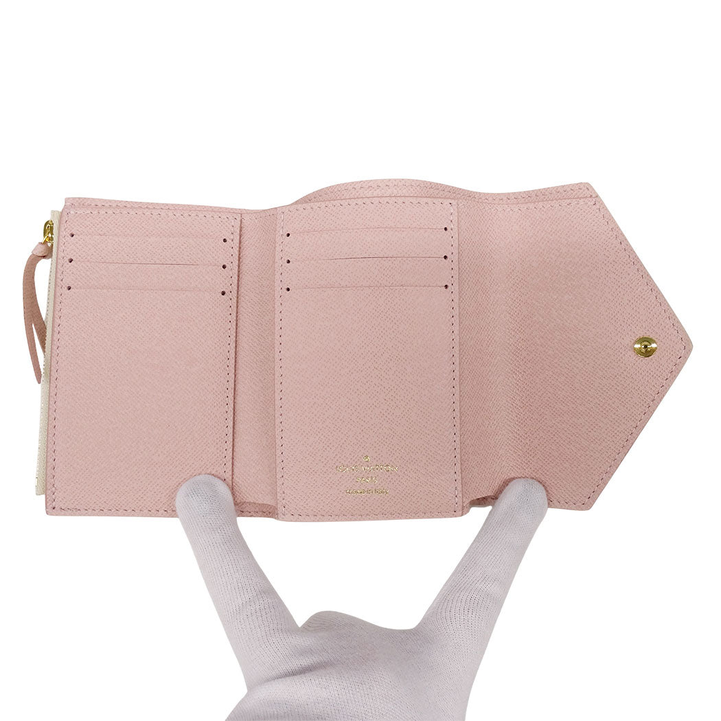 LOUIS VUITTON ルイ・ヴィトン ポルトフォイユ・ヴィクトリーヌ 三つ折り財布 ダミエ アズール アイボリー N64022 ダミエアズールキャンバス レディース 【中古】