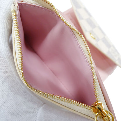 LOUIS VUITTON ルイ・ヴィトン ポルトフォイユ・ヴィクトリーヌ 三つ折り財布 ダミエ アズール アイボリー N64022 ダミエアズールキャンバス レディース 【中古】