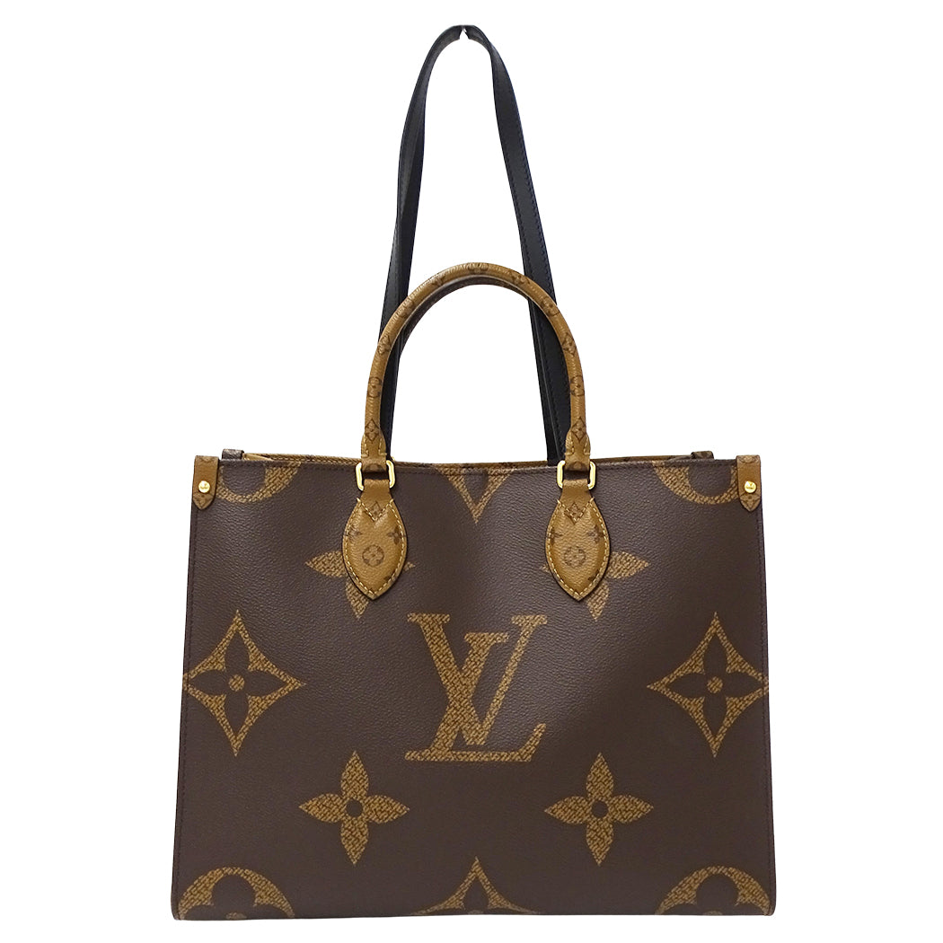 LOUIS VUITTON ルイ・ヴィトン オンザゴー MM トートバッグ 2way モノグラム ジャイアント リバース M45321 レディース 【中古】