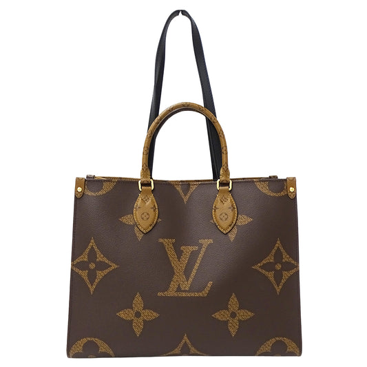 LOUIS VUITTON ルイ・ヴィトン オンザゴー MM トートバッグ 2way モノグラム ジャイアント リバース M45321 レディース 【中古】