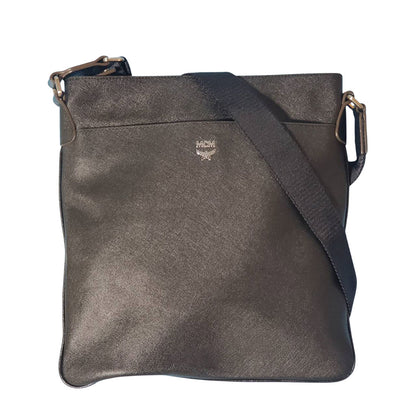 エム・シー・エム MCM ショルダーバッグ ブラック レザー メンズ 【中古】