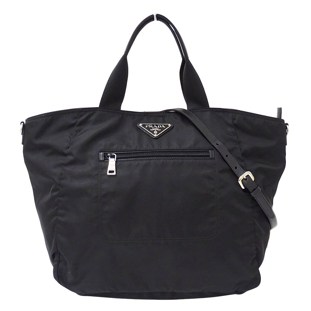 PRADA プラダ 2wayバッグ ブラック ナイロン レディース 【中古】