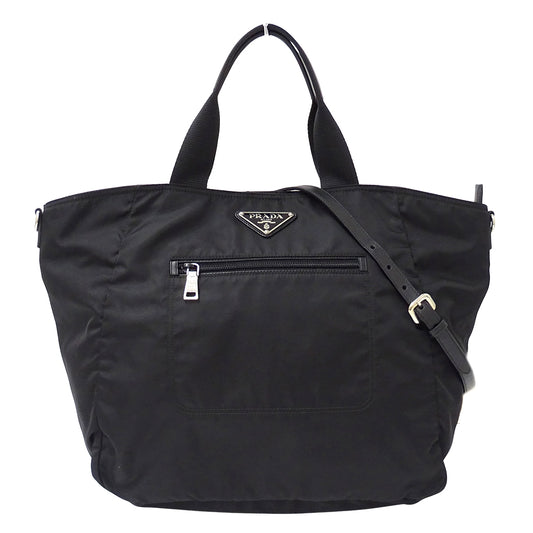 PRADA プラダ 2wayバッグ ブラック ナイロン レディース 【中古】