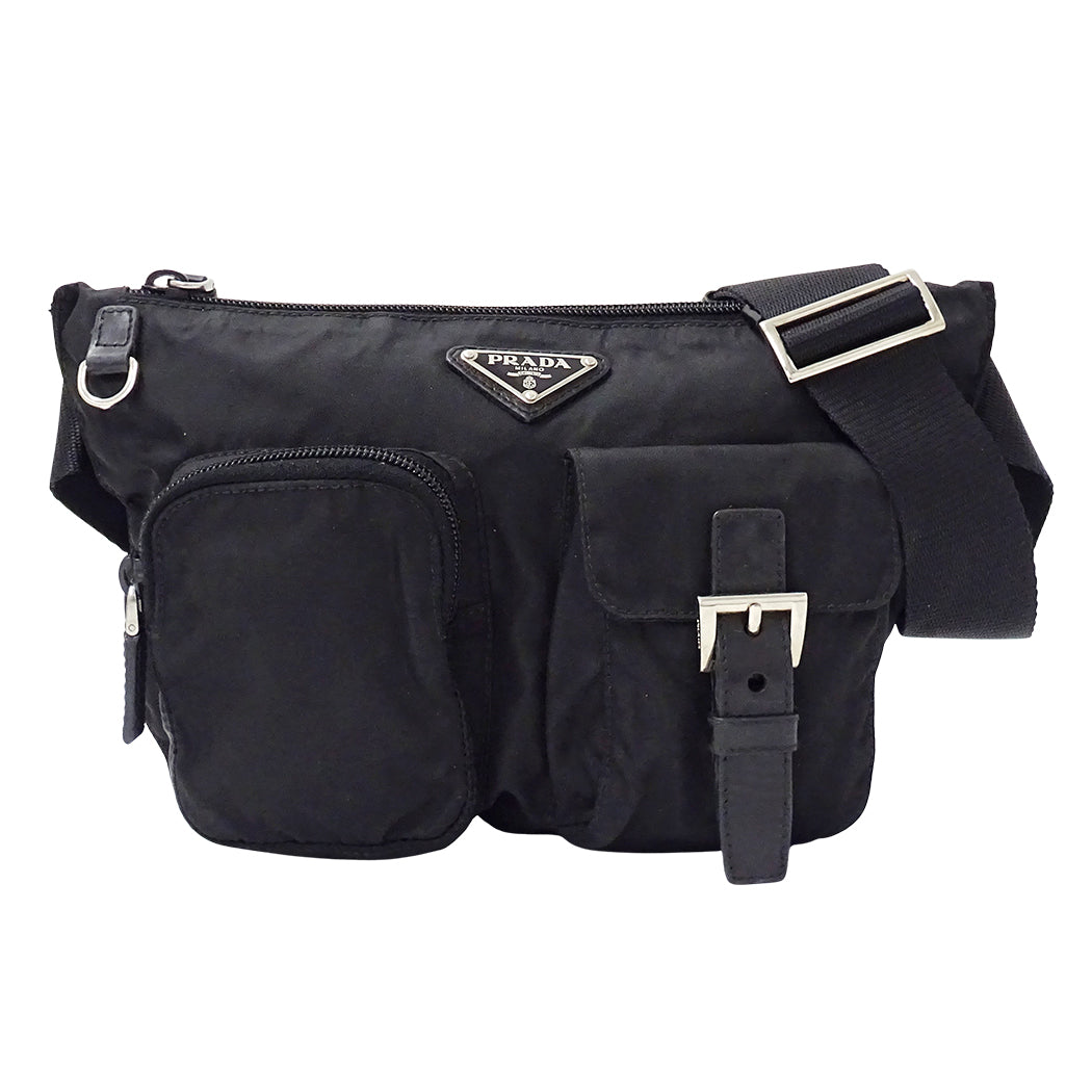 PRADA プラダ ボディ・ウエストバッグ ブラック BM0010 ナイロン レディース メンズ 【中古】