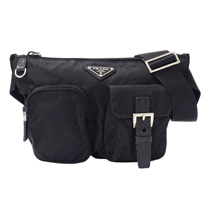 PRADA プラダ ボディ・ウエストバッグ ブラック BM0010 ナイロン レディース メンズ 【中古】