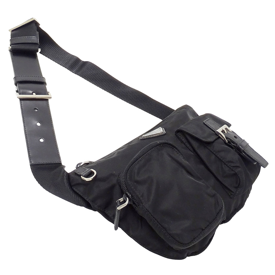 PRADA プラダ ボディ・ウエストバッグ ブラック BM0010 ナイロン レディース メンズ 【中古】