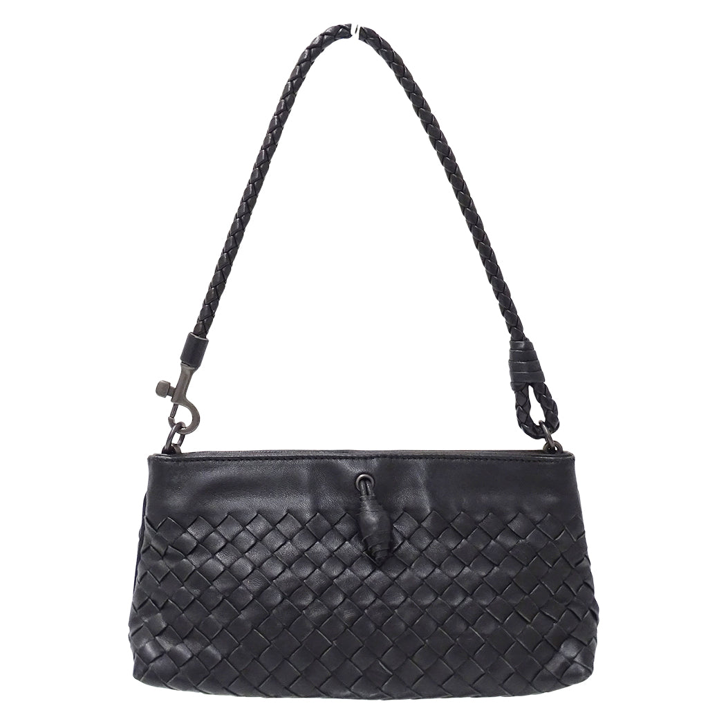 BOTTEGAVENETA ボッテガ・ヴェネタ ハンドバッグ イントレチャート ブラック 120773 レザー レディース 【中古】