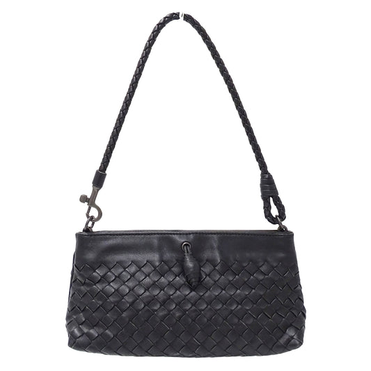 BOTTEGAVENETA ボッテガ・ヴェネタ ハンドバッグ イントレチャート ブラック 120773 レザー レディース 【中古】